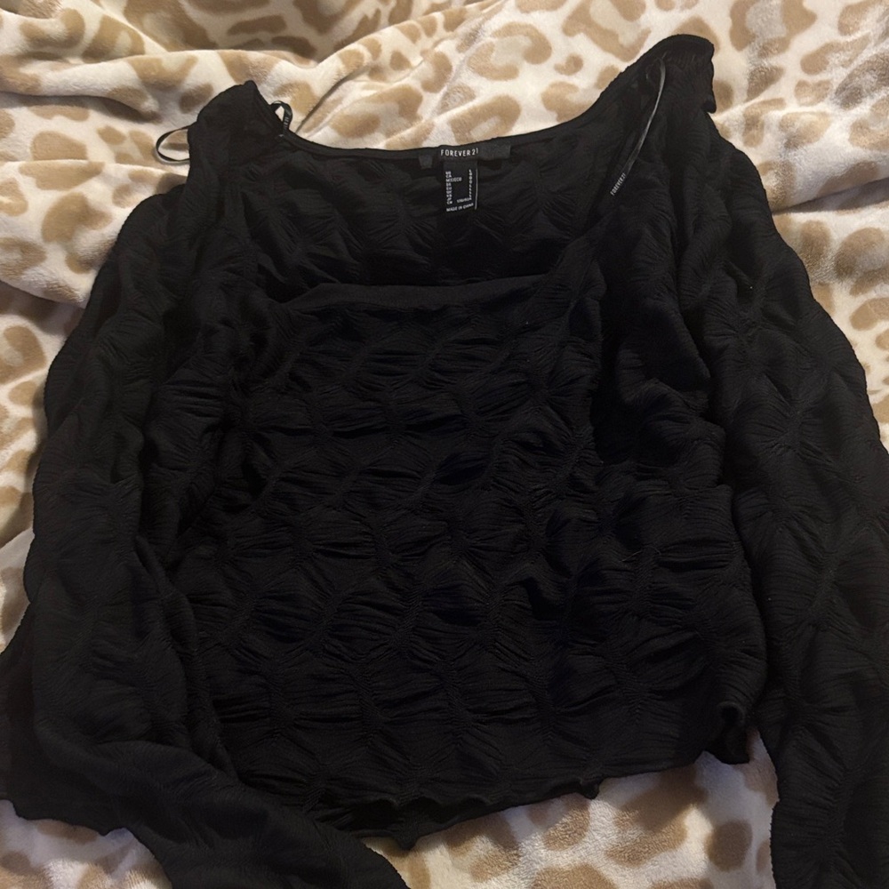 Forever 21 Black Textured Top
